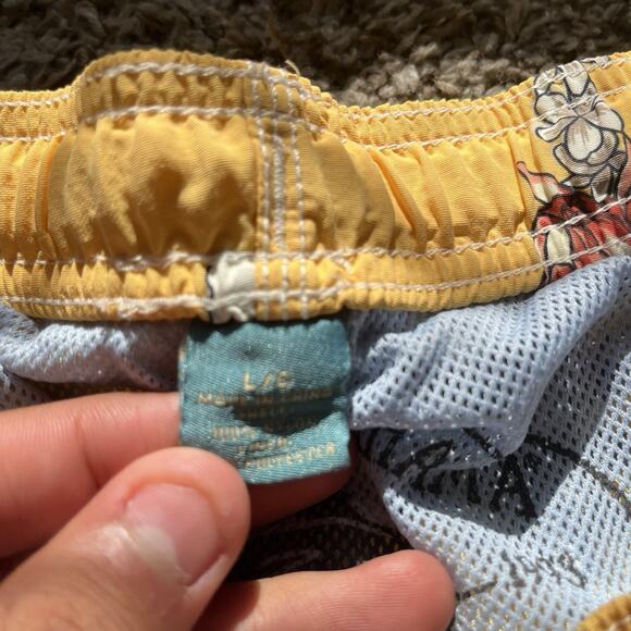 Tommy Bahama Relax Shorts Mens L Orange Green Palm Tropical Swim Trunks Mesh - Picture 4 of 9